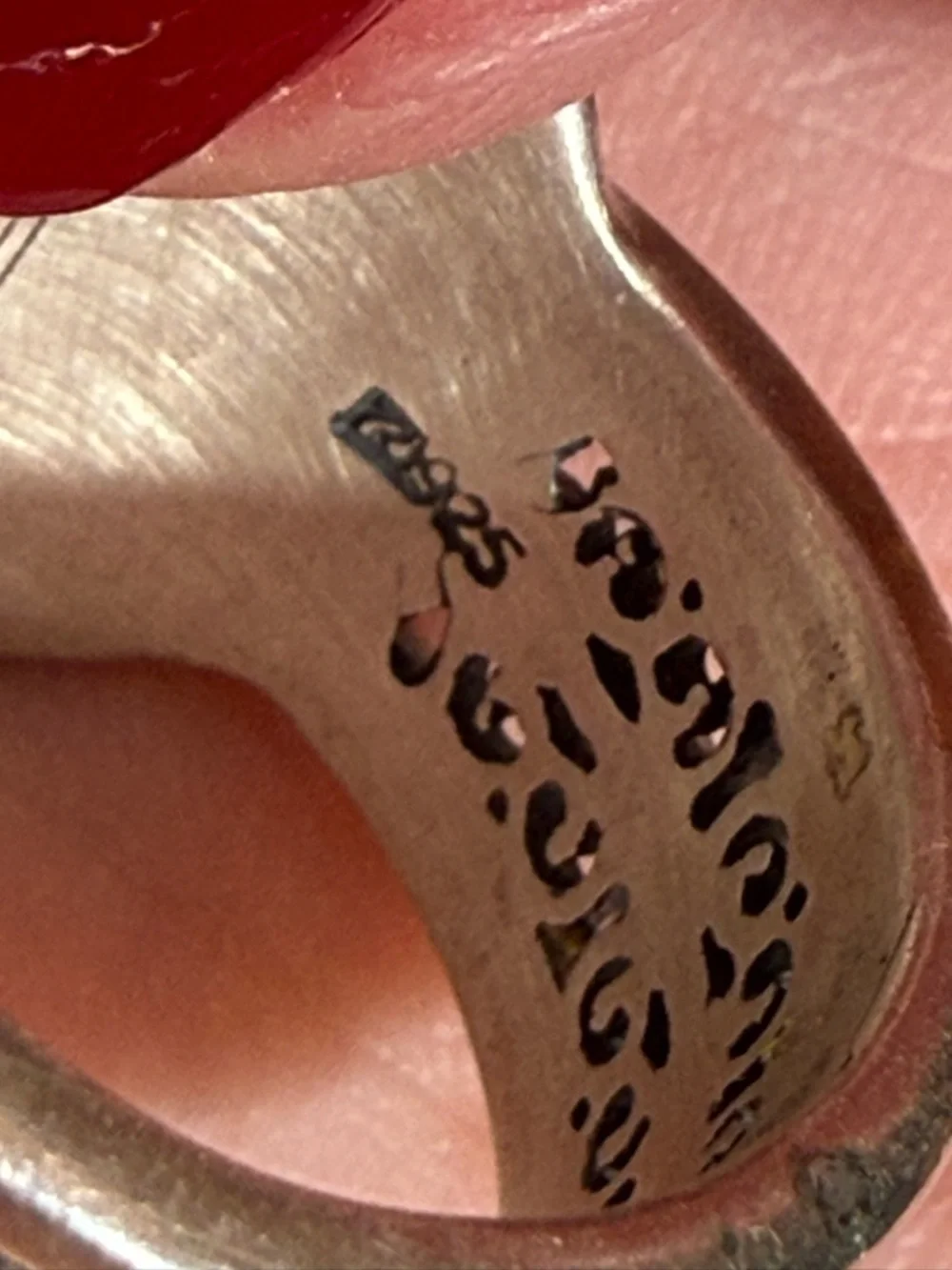 Vintage Sterling silver cheetah panther southwestern Boho Wide signet Ring 7 1/2